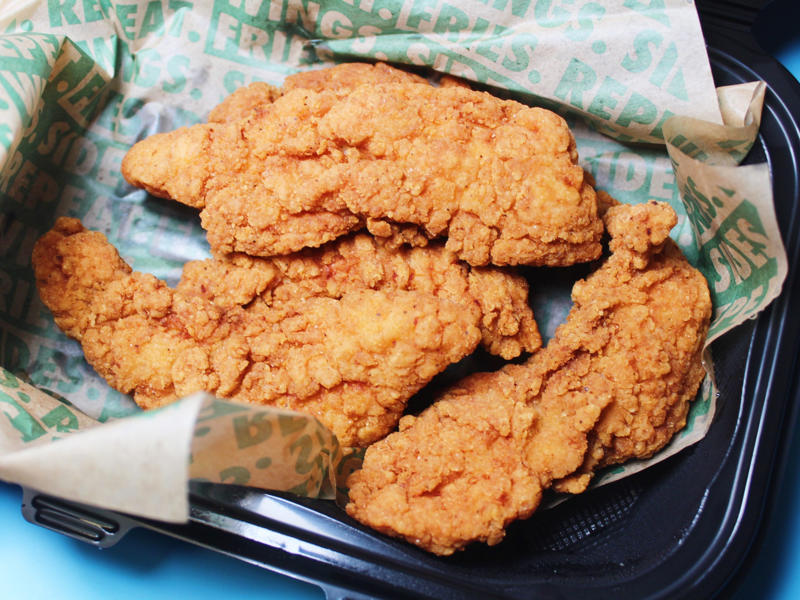Wingstop's chicken tenders came in third place. The chicken tenders were large and perfectly fried., The chicken tenders were crispy on the outside., However, there wasn't an abundance of chicken meat inside., Smashburger's chicken tenders were just slightly too fried for my liking., The chicken tenders, overall, tasted dry, even when paired with sauce., Next up were the crispy chicken tenders from Sonic Drive-In., The chicken tenders were evenly fried but on the thinner side., My ninth favorite chicken tenders came from Popeyes., The chicken tenders from Popeyes were crispy, flaky, and crunchy., The meat inside was flaky and moist as well., I thought the chicken tenders from Bojangles were flavorful and super crispy., I thought the chicken tenders were a good size., McDonald's just launched its new McCrispy Strips., The breading was relatively thin, but very crispy., The chicken strips packed a lot of flavor., Chick-fil-A's chicken tenders were perfectly crispy and juicy., The chicken tenders were nicely fried but still juicy on the inside., Wingstop's chicken tenders came in third place., The chicken tenders were large and well-breaded., These tenders were filled with real chicken., My second favorite chicken tenders came from Zaxby's., The chicken tenders were super crispy.