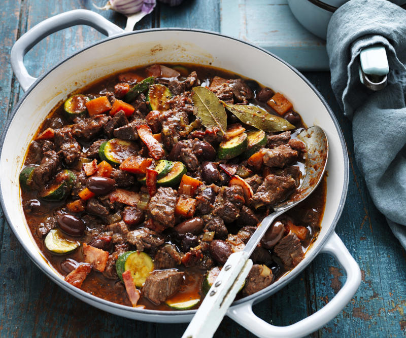 The best cuts for slow cooked beef recipes, Slow cooking tips, 41 slow cooked beef recipes, Beef and mushroom pies , Traditional beef casserole , Beef curry pie , Slow cooker beef ragu , Slow-cooker massaman beef curry , Pulled beef ragu with spaghetti , Braised beef cheeks in red wine , Slow-cooker beer and thyme beef cheeks , Beef shiraz pies , Beef pörkölt stew with tarhonya , Osso buco with gremolata , Braised beef cheeks with minted carrot puree , Provencal beef stew , Coffee and cardamon brisket , Chilli con carne with corn dumplings , Hearty beef and barley casserole , Miso beef short rib & pumpkin hotpot , Braised beef brisket , Beef in red wine , Slow-cooked Mexican beef chilli mole , Slow-cooked italian beef casserole , Slow-cooked beef and mushroom casserole , More brilliant beef recipes, Salads to serve with these beef recipes