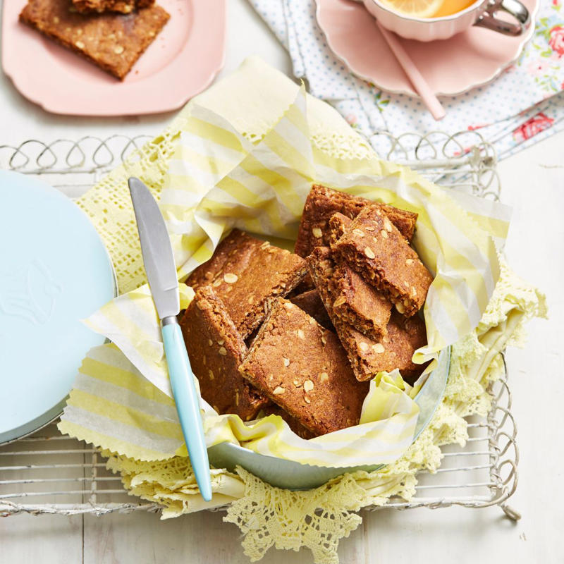 The best Anzac biscuits recipe of all time , Neenish tarts , Honey coconut cake with caramel icing , Vanilla slice , Women’s Weekly Duck Cake recipe , Our classic pavlova recipe , Australian Women’s Weekly Dolly Varden Cake , Pineapple upside-down cake , Black forest mud cake , Sponge roll with jam and cream , Poached pear and quince with almond crumble , Creamy rice pudding with cinnamon sugar , Tropical bombe alaska