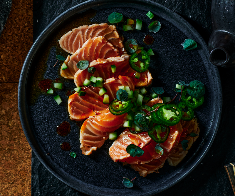 The best salmon recipes in 2025, Grilled salmon tataki with lime and jalapeño ponzu , Salmon with ginger butter, soba noodles and radish , Salmon keftedes with winter rémoulade and grilled pita , Baked salmon with black bean sauce , Crisp-skinned salmon with pea purée and soft-herb salad , Crisp salmon with mint and pickled watermelon rind salad , How to make salmon gravlax , Miso-cured salmon bowls with green-tea noodles , Citrus-cured salmon with lemon labne and cauliflower salad , What is the best way to cook salmon?