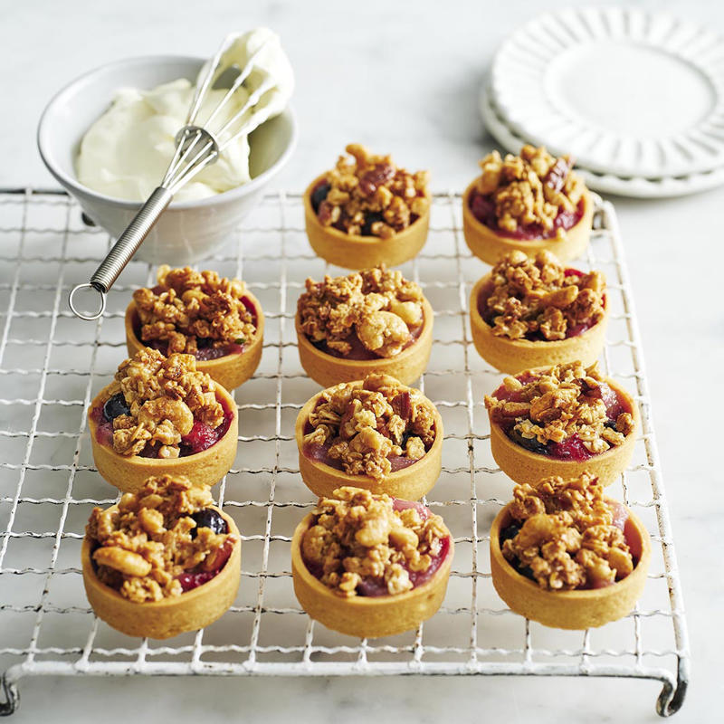 Apple varieties, What is the secret to a good apple crumble topping?, Apple and rhubarb crumble , Cinnamon apple crumble , Anzac biscuit apple crumble , Chai-spiced apple crumble cake , Apple crunch pie with vanilla bean custard , Spiced plum and apple crumble , Apple berry crumble slice , Caramel apple crumble cake , Blueberry apple crumble pie , Apple and raspberry crumble , Apple and pear crumble , Toffee apple sorbet with pecan rosemary crumble , Blackberry apple crumble , Apple, cherry and rosemary crumble , Apple and raspberry almond crumbles , Apple, strawberry and rosemary crumble , Caramel apple and pecan crumble , Apple and berry crumble , Apple crumble custard creams , Rhubarb, apple and pear crumble
