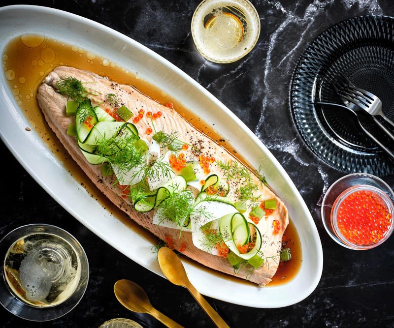 The best salmon recipes in 2025, Grilled salmon tataki with lime and jalapeño ponzu , Salmon with ginger butter, soba noodles and radish , Salmon keftedes with winter rémoulade and grilled pita , Baked salmon with black bean sauce , Crisp-skinned salmon with pea purée and soft-herb salad , Crisp salmon with mint and pickled watermelon rind salad , How to make salmon gravlax , Miso-cured salmon bowls with green-tea noodles , Citrus-cured salmon with lemon labne and cauliflower salad , What is the best way to cook salmon?