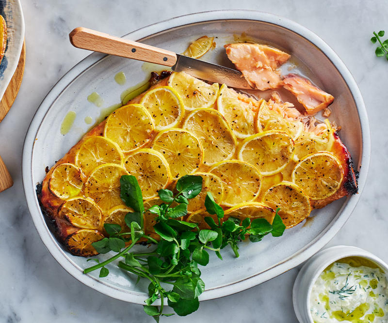 The best salmon recipes in 2025, Grilled salmon tataki with lime and jalapeño ponzu , Salmon with ginger butter, soba noodles and radish , Salmon keftedes with winter rémoulade and grilled pita , Baked salmon with black bean sauce , Crisp-skinned salmon with pea purée and soft-herb salad , Crisp salmon with mint and pickled watermelon rind salad , How to make salmon gravlax , Miso-cured salmon bowls with green-tea noodles , Citrus-cured salmon with lemon labne and cauliflower salad , What is the best way to cook salmon?