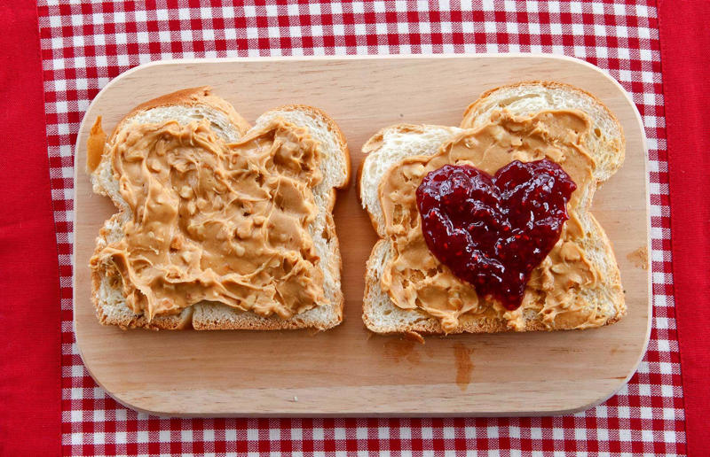 4. PB&J sandwiches are good for you 29. Eat more unrefined carbs, 28. Cook from scratch, 27. Replace saturated fat with monosaturated fat, 26. Drink green tea, 25. Try a Mediterranean diet, 24. Be a healthy vegan, 23. Only eat fries once a week, 22. Enjoy healthy sweet treats, 21. Toast bread until golden brown, 20. Don't char your meat too much, 19. Cut down on the hot dogs, 18. Choose nitrate-free bacon, 17. Watch your dairy intake, 16. Go easy on the salt, 15. Drink more water, 14. Eat plant-based protein, 13. Try plant-based fats, 12. Enjoy periods of fasting, 11. Go big on leafy greens, 10. Make pulses your friends, 9. Spice up your life, 8. Embrace a Japanese diet, 7. Eat more fruit – especially blueberries, 6. Increase your fibre intake, 5. Go nuts, 4. PB&J sandwiches are good for you, 3. Only drink coffee in the morning, 2. Up the Omega-3s