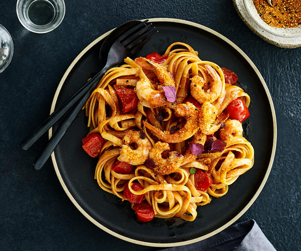 The best prawn pasta recipes, 2025,          Pendolino’s spaghetti con pesce d’acqua dolce (spaghetti with freshwater fish)      ,          Fried cavolo nero and peppered prawn gnocchi with pancetta      ,          Summer paccheri with prawns, tomato and pickled chilli      ,          Bucatini with prawn fra diavolo      ,          One Ford Street’s spelt maltagliati with tiger prawns and shellfish sauce      ,          Penne with prawns and fra diavolo sauce      ,          Mitch Orr’s squid-ink gnochetti Sardi with prawns and ’nduja      ,          Philipa Sibley’s spaghettini, prawns, charred corn, green chilli, black garlic      