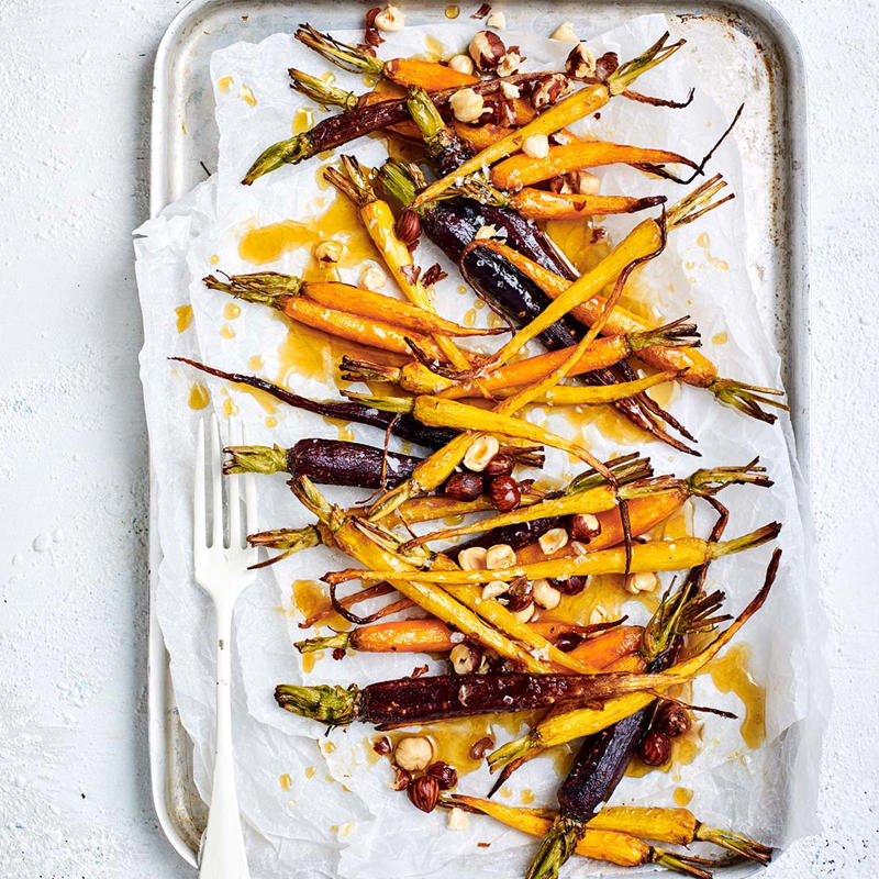 Air fryer carrots , Four-ways with air fryer roast potatoes , Air fryer Sriracha vegetable tempura , Steph de Sousa’s air fryer Mexican-style corn ribs , Air fryer chips and wedges six ways , How to make lentil-stuffed eggplant in your air fryer