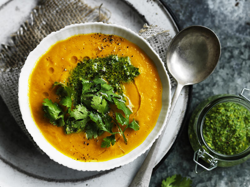 Can I freeze these soups?, Vegetable soup recipes to try,          Quick &amp; easy minestrone &amp; ravioli soup      ,          Quick &amp; easy potato soup with cheddar toasts      ,          Traditional Italian minestrone soup      ,          Smoky mushroom soup with garlic labne      ,          Indian-spiced red lentil and pumpkin soup      ,          Slow cooker curried lentil and tomato soup      ,          Potato and pea soup with pesto, ricotta cream and crispy croutons      ,          Slow-cooker coconut pumpkin soup      ,          Tuscan tomato bread soup      ,          Speedy tofu laksa      ,          Mushroom hot &amp; sour soup      ,          Broccoli and kale soup with lemon creme fraiche      ,          Roasted tomato soup with broccoli pesto      ,          Cauliflower cream soup with mushrooms      ,          Barley and vegetable soup with crunchy seeds      ,          Sweet corn soup with ginger      ,          Spinach, rocket &amp; pea soup with brie croûtes      ,          Spiced lentil and roasted kumara soup      ,          Tomato and fennel soup      ,          Spiced carrot soup with smoked almonds      ,          Cauliflower and parsnip soup      ,          Cream of celeriac soup      ,          Creamy sweet potato and fennel soup with parmesan wafers      ,          Ratatouille soup with pistou      ,          Moroccan vegetable soup with harissa      ,          Spiced pumpkin soup with cinnamon cream      ,          Potato soup with capsicum &amp; almonds      , What to serve with these vegetable soups, More vegetarian comfort meals