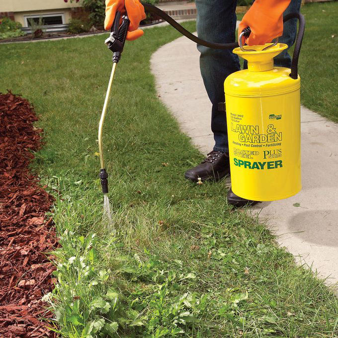 Set Your Blade at the Right Height to Control Weeds, Plant Hardy Ground Covers in Shady Areas, Don’t Fight Weeds Where Grass Won’t Grow, Use Landscape Fabric Staples to Anchor the Seams, Treat Weed Patches With a Small Tank Sprayer, Use a Dial Sprayer When Weeds Are Out of Control, Identify Weeds Before Planning the Attack, Prevent Crabgrass With a Pre-emergent Herbicide, Killing Broadleaf Weeds, Killing Annual Grassy Weeds, Kill Perennial Grassy Weeds: Too Late, Killing Perennial Grassy Weeds One By One
