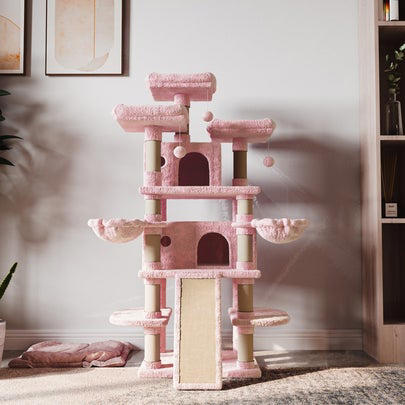 A plush multi-level cat tree from Wayfair recommended by Merlin, A version replete with scratching posts, which I own, A climbing tree filled with multi-level beds and perches, A cozy, extra-tall model with sweet details, An especially tall tree made for enthusiastic scratchers with 15,000 5-star ratings, A model with an especially cozy hammock and a staircase-inspired layout, A tree made for large cats that's perfect for corner spaces, A super-spacious tree with 18,000 5-star ratings, Or a heavy-duty model with multiple beds and easily-accessible tiers, Related...