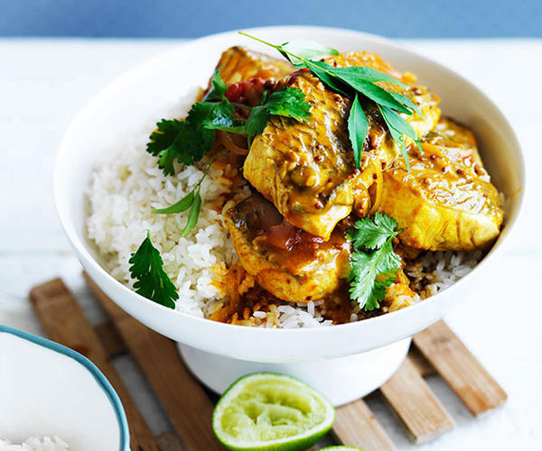 The best curry recipes to work your way through in 2025, Chiang Mai chicken curry , Beef and potato Massaman curry , Korean cauliflower curry , Palisa Anderson’s sour orange fish curry , Kerala-style prawn curry with cauliflower rice , Sri Lankan fish curry , Summer tomato curry with cauliflower rice , Dosas with coconut lentil curry , Roasted cauliflower curry with lime and coriander , Sunda’s fish curry with cucumber salad and coriander chutney , Palisa Anderson’s gaeng keow wan gai (Thai green chicken curry) , Avani’s lamb curry , Ohn no khao swè (Burmese curry chicken noodle soup) , O Tama Carey’s Sri Lankan crab curry , Moreton Bay bug curry with mango , Snapper curry with green beans and coriander , Eggplant and pineapple curry , Mussel curry with pineapple and potato rösti , Helly Raichura’s Mughlai lamb curry (kosha mangsho)