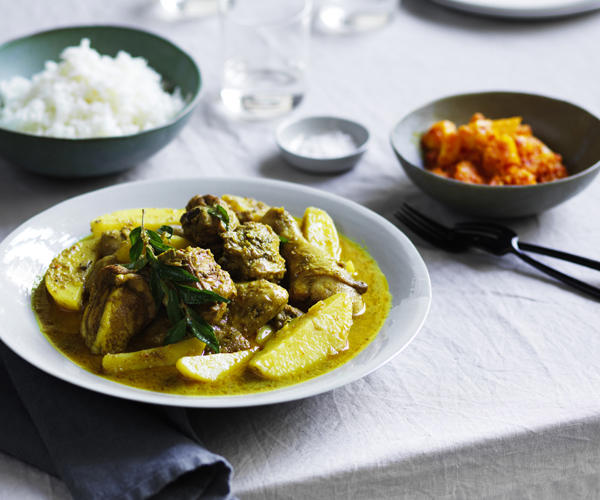 The best curry recipes to work your way through in 2025, Chiang Mai chicken curry , Beef and potato Massaman curry , Korean cauliflower curry , Palisa Anderson’s sour orange fish curry , Kerala-style prawn curry with cauliflower rice , Sri Lankan fish curry , Summer tomato curry with cauliflower rice , Dosas with coconut lentil curry , Roasted cauliflower curry with lime and coriander , Sunda’s fish curry with cucumber salad and coriander chutney , Palisa Anderson’s gaeng keow wan gai (Thai green chicken curry) , Avani’s lamb curry , Ohn no khao swè (Burmese curry chicken noodle soup) , O Tama Carey’s Sri Lankan crab curry , Moreton Bay bug curry with mango , Snapper curry with green beans and coriander , Eggplant and pineapple curry , Mussel curry with pineapple and potato rösti , Helly Raichura’s Mughlai lamb curry (kosha mangsho)