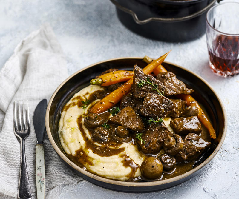 The best cuts for slow cooked beef recipes, Slow cooking tips, 41 slow cooked beef recipes, Beef and mushroom pies , Traditional beef casserole , Beef curry pie , Slow cooker beef ragu , Slow-cooker massaman beef curry , Pulled beef ragu with spaghetti , Braised beef cheeks in red wine , Slow-cooker beer and thyme beef cheeks , Beef shiraz pies , Beef pörkölt stew with tarhonya , Osso buco with gremolata , Braised beef cheeks with minted carrot puree , Provencal beef stew , Coffee and cardamon brisket , Chilli con carne with corn dumplings , Hearty beef and barley casserole , Miso beef short rib & pumpkin hotpot , Braised beef brisket , Beef in red wine , Slow-cooked Mexican beef chilli mole , Slow-cooked italian beef casserole , Slow-cooked beef and mushroom casserole , More brilliant beef recipes, Salads to serve with these beef recipes