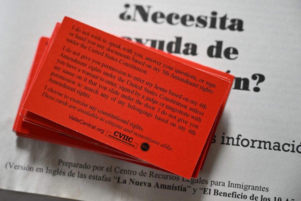 Rampant ICE detentions, Know-your-rights cards, Regardless of your immigration status, What do the cards say?, The right to speak to a lawyer, Ask authorities if you’re free to leave, Give the card to the officers, Translated into 19 languages, The cards have been circulating for almost 20 years, Millions of requests, The distribution of red cards, Anyone can download the cards from the ILRC website, Beware of opportunists, Cost of printing and shipping the cards, Organizations and people are distributing thousands, The card can help people from being deported