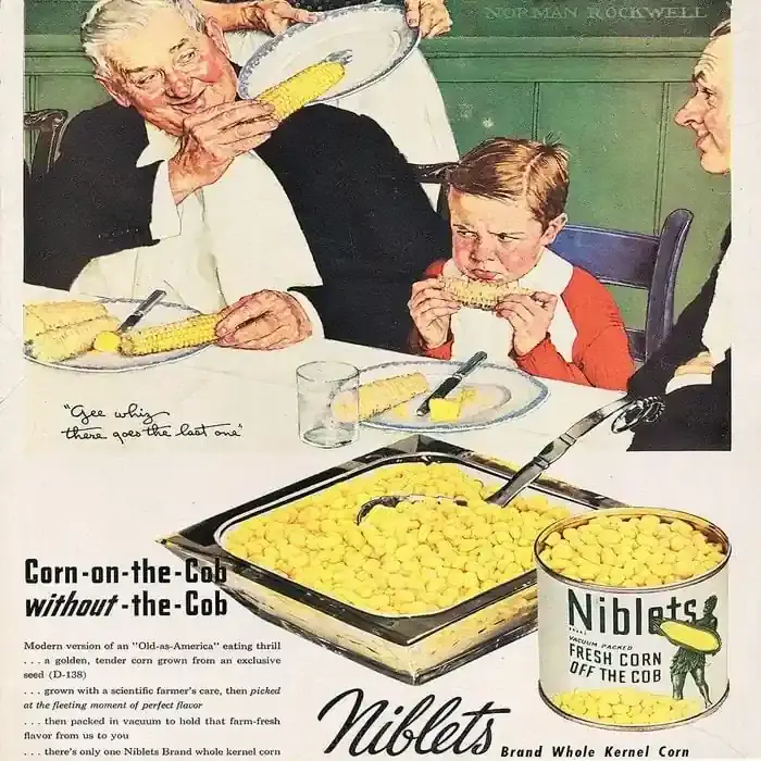 1. 7UP (1950s), 2. Green Giant Corn Niblets (1950s), 3. Wilson &amp; Co. Mor (1950), 4. Sealtest Ice Cream (1950/1951), 5. Zenith TV (1951), 6. American Kitchens (1951), 7. Howard Johnson’s (1951), 8. Hot Dawg Relish (1952), 9. Cellophane (1953), 10. Spry Ground Beef (1954), 11. Texaco Sky Chief Gasoline (1955), 12. Franco-American Macaroni (1956), 13. Kraft Swiss Cheese (1956), 14. Cheerios (1956)