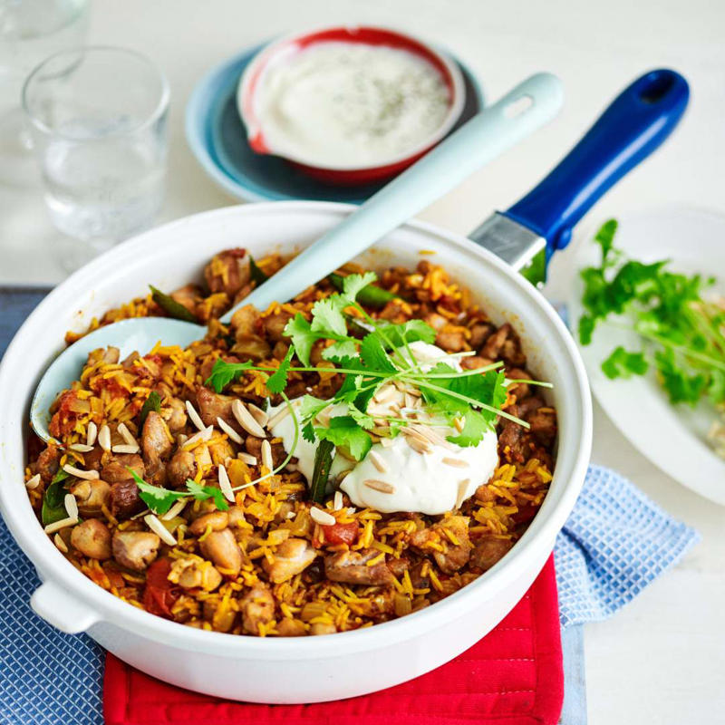 Julie Goodwin’s chicken & leek pie with potato bake topping , Julie Goodwin’s Cape Malay curry chicken , Air fryer chicken skewers with roast vegetables , Julie Goodwin’s spiced chicken with brown rice & cauliflower , Julie Goodwin’s chicken stroganoff , Yoghurt marinated chicken with plum & chickpea salad , Chicken and leek pie , Julie Goodwin’s Spanish chicken , Prosciutto wrapped chicken with tomato salsa , One pot chicken and rice , Chicken & potato salad with zesty yogurt dressing , Panko crumbed chicken schnitzel with apple slaw , Chicken carbonara pasta bake , Yellow chicken curry , Chicken and vegetable soup with parmesan croutons , Slow cooker whole chicken with a peri peri marinade , Easy chicken and corn soup , Slow cooker Hainanese-style chicken , Chicken fricassee with mushroom and leek , Slow-cooker chicken tikka masala , Five ingredient dukkah chicken with haloumi and peach salad , Classic roast chicken with gravy , Portuguese piri piri chicken , One-pot apricot chicken with creamy rice , Chilli chicken with B.L.A.T. salad , Butter chicken hand pies , Roasted sumac chicken with baby vegetables , Easy one-pan roast chicken breasts with vegies , Slow cooker chicken pho (Pho Ga) , Chicken and broccoli bake with pangrattato topping , Chicken yakitori , Chicken donburi , Spiced chicken pizza , Slow cooker chicken and corn chowder , Chicken skewers with peach caprese salad , Moroccan-spiced chicken casserole , Chicken and sage tray bake , Chicken burger with avocado and bacon , Curried chicken pie , Zingy butter chicken curry , Curried chicken pies , Southern fried chicken with buttermilk mash and gravy
