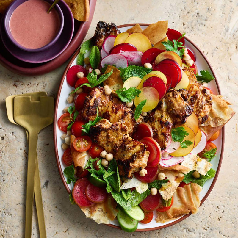 Julie Goodwin’s chicken & leek pie with potato bake topping , Julie Goodwin’s Cape Malay curry chicken , Air fryer chicken skewers with roast vegetables , Julie Goodwin’s spiced chicken with brown rice & cauliflower , Julie Goodwin’s chicken stroganoff , Yoghurt marinated chicken with plum & chickpea salad , Chicken and leek pie , Julie Goodwin’s Spanish chicken , Prosciutto wrapped chicken with tomato salsa , One pot chicken and rice , Chicken & potato salad with zesty yogurt dressing , Panko crumbed chicken schnitzel with apple slaw , Chicken carbonara pasta bake , Yellow chicken curry , Chicken and vegetable soup with parmesan croutons , Slow cooker whole chicken with a peri peri marinade , Easy chicken and corn soup , Slow cooker Hainanese-style chicken , Chicken fricassee with mushroom and leek , Slow-cooker chicken tikka masala , Five ingredient dukkah chicken with haloumi and peach salad , Classic roast chicken with gravy , Portuguese piri piri chicken , One-pot apricot chicken with creamy rice , Chilli chicken with B.L.A.T. salad , Butter chicken hand pies , Roasted sumac chicken with baby vegetables , Easy one-pan roast chicken breasts with vegies , Slow cooker chicken pho (Pho Ga) , Chicken and broccoli bake with pangrattato topping , Chicken yakitori , Chicken donburi , Spiced chicken pizza , Slow cooker chicken and corn chowder , Chicken skewers with peach caprese salad , Moroccan-spiced chicken casserole , Chicken and sage tray bake , Chicken burger with avocado and bacon , Curried chicken pie , Zingy butter chicken curry , Curried chicken pies , Southern fried chicken with buttermilk mash and gravy