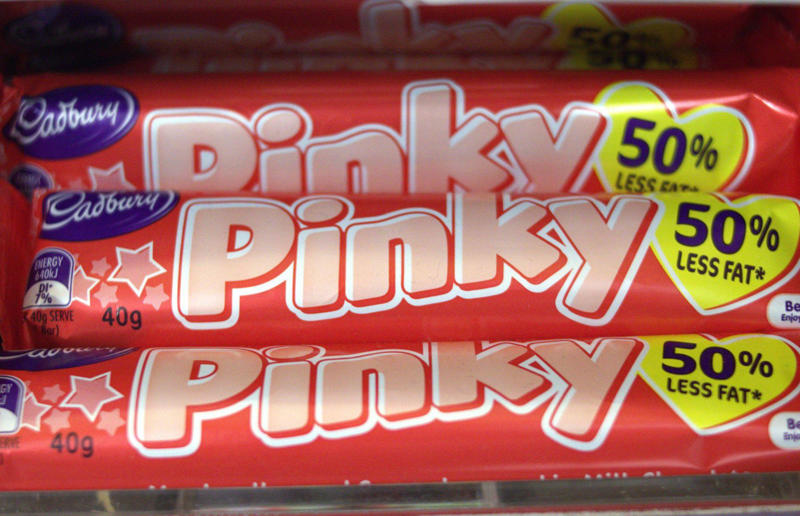36. Pinky 40. Perky Nana, 39. Sweet Marie, 38. 5 Star, 37. Plant Bar, 36. Pinky, 35. Top Deck, 34. Bar Six, 33. Tres Sueños, 32. Picnic, 31. Mr. Big, 30. Fudge, 29. Spira, 28. Eclairs, 27. Time Out, 26. Chomp, 25. Fruit & Nut, 24. Crunchie, 23. Twirl, 22. Mini Rolls, 21. Bournville, 20. Milk Tray, 19. Crispy Crunch, 18. Boost, 17. Double Decker, 16. Caramilk, 15. Starbar, 14. Cherry Ripe, 13. Cadbury’s Dairy Milk Caramel, 12. Heroes, 11. Fingers, 10. Dairy Milk Buttons, 9. Curly Wurly, 8. Wispa, 7. Roses, 6. Dream, 5. Flake, 4. Freddo/Caramello Koala, 3. Creme Egg, 2. Mini Eggs