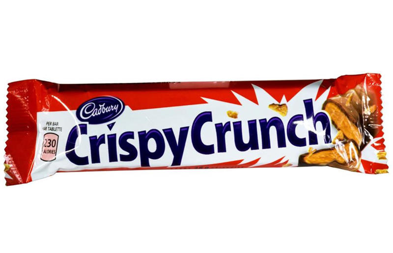 19. Crispy Crunch 40. Perky Nana, 39. Sweet Marie, 38. 5 Star, 37. Plant Bar, 36. Pinky, 35. Top Deck, 34. Bar Six, 33. Tres Sueños, 32. Picnic, 31. Mr. Big, 30. Fudge, 29. Spira, 28. Eclairs, 27. Time Out, 26. Chomp, 25. Fruit & Nut, 24. Crunchie, 23. Twirl, 22. Mini Rolls, 21. Bournville, 20. Milk Tray, 19. Crispy Crunch, 18. Boost, 17. Double Decker, 16. Caramilk, 15. Starbar, 14. Cherry Ripe, 13. Cadbury’s Dairy Milk Caramel, 12. Heroes, 11. Fingers, 10. Dairy Milk Buttons, 9. Curly Wurly, 8. Wispa, 7. Roses, 6. Dream, 5. Flake, 4. Freddo/Caramello Koala, 3. Creme Egg, 2. Mini Eggs