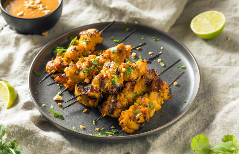 Surprisingly tasty air fryer ideas, Sausage rolls, Loaded potato skins, Kale crisps, 'Roasted' nuts, Baba ganoush, Poached eggs, Yorkshire puddings, Soufflés, Fish in a parcel, Lamb koftas, Chicken wings, Greek-style lamb cutlets, Chicken satay with peanut sauce, Glazed ham, Cheese toastie, Cheese scones, Soda bread, Oat bars, Fruit crumbles, Chocolate fondants