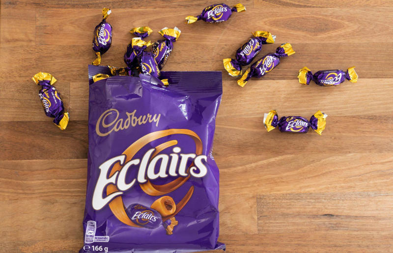 28. Eclairs 40. Perky Nana, 39. Sweet Marie, 38. 5 Star, 37. Plant Bar, 36. Pinky, 35. Top Deck, 34. Bar Six, 33. Tres Sueños, 32. Picnic, 31. Mr. Big, 30. Fudge, 29. Spira, 28. Eclairs, 27. Time Out, 26. Chomp, 25. Fruit & Nut, 24. Crunchie, 23. Twirl, 22. Mini Rolls, 21. Bournville, 20. Milk Tray, 19. Crispy Crunch, 18. Boost, 17. Double Decker, 16. Caramilk, 15. Starbar, 14. Cherry Ripe, 13. Cadbury’s Dairy Milk Caramel, 12. Heroes, 11. Fingers, 10. Dairy Milk Buttons, 9. Curly Wurly, 8. Wispa, 7. Roses, 6. Dream, 5. Flake, 4. Freddo/Caramello Koala, 3. Creme Egg, 2. Mini Eggs