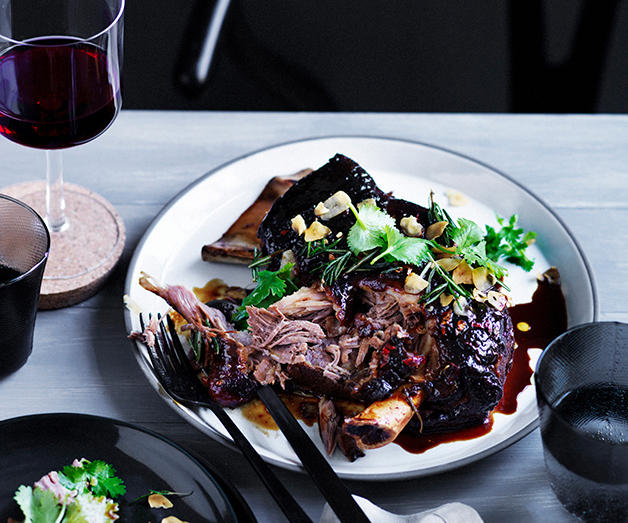 The best slow-cooked lamb recipes to cook this winter,          Slow-cooked lamb shoulder with rosemary pesto      ,          Slow-cooked lamb shoulder with black garlic and mint persillade      ,          Sarah Cicolini’s fusilli con ragù di agnello (fusilli with lamb ragù)      ,          Lamb korma      ,          Greg Malouf’s baharat lamb shoulder with onions and moghrabieh      ,          Phil Wood’s lamb with roast-apple chutney      ,          Roast lamb neck with kale, feta and dill      ,          Slow-cooked spiced lamb with prunes      ,          Guy Grossi’s abbacchio alla Romana      ,          Shane Delia’s 12-hour roast lamb with pistachio and green-olive tabbouleh      ,          Braised pumpkin and lamb neck      ,          Greek-style lamb shoulder and bean stew      ,          Lamb shanks baked in paper with olives and red wine      ,          Sean McConnell’s slow-roasted lamb shoulder with pistachios, pomegranate and vine leaves      ,          Paul Carmichael’s curried lamb leg      ,          Shawarma-spiced roast lamb leg with beetroot sauce      ,          Buttermilk-brined lamb shoulder with harissa      ,          Iranian-style lamb shoulder with cranberry and pistachio spiced rice      ,          Pinbone’s lamb shoulder ragù with gnocchetti      ,          Rick Shores’ slow roasted lamb shoulder with yellow bean, cumin and chilli      