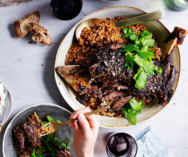 The best slow-cooked lamb recipes to cook this winter,          Slow-cooked lamb shoulder with rosemary pesto      ,          Slow-cooked lamb shoulder with black garlic and mint persillade      ,          Sarah Cicolini’s fusilli con ragù di agnello (fusilli with lamb ragù)      ,          Lamb korma      ,          Greg Malouf’s baharat lamb shoulder with onions and moghrabieh      ,          Phil Wood’s lamb with roast-apple chutney      ,          Roast lamb neck with kale, feta and dill      ,          Slow-cooked spiced lamb with prunes      ,          Guy Grossi’s abbacchio alla Romana      ,          Shane Delia’s 12-hour roast lamb with pistachio and green-olive tabbouleh      ,          Braised pumpkin and lamb neck      ,          Greek-style lamb shoulder and bean stew      ,          Lamb shanks baked in paper with olives and red wine      ,          Sean McConnell’s slow-roasted lamb shoulder with pistachios, pomegranate and vine leaves      ,          Paul Carmichael’s curried lamb leg      ,          Shawarma-spiced roast lamb leg with beetroot sauce      ,          Buttermilk-brined lamb shoulder with harissa      ,          Iranian-style lamb shoulder with cranberry and pistachio spiced rice      ,          Pinbone’s lamb shoulder ragù with gnocchetti      ,          Rick Shores’ slow roasted lamb shoulder with yellow bean, cumin and chilli      
