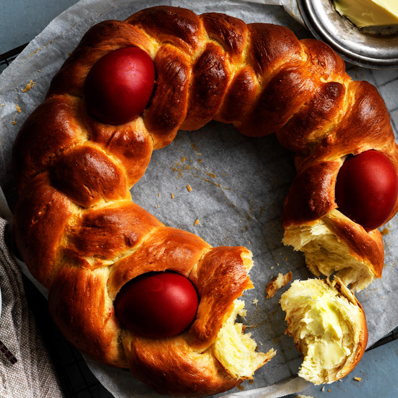 The best Easter desserts to make in 2026,          Flour and Stone’s Italian Easter tart      ,          Dan Pepperell’s hot cross cannoli      ,          Cuddura Cull’ova (Sicilian Easter biscuits)      ,          How to make tsoureki (Easter bread)      ,          Cassata      ,          Sweet cinnamon buns      ,          Chocolate and hazelnut babka      