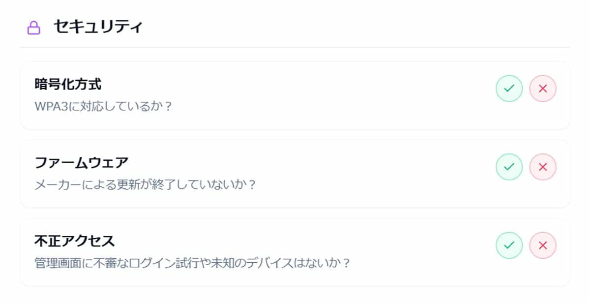 ネットワークの性能について, ハードウェアの状態について, ① 本体の物理的寿命, ② 通信規格の陳腐化, ③ セキュリティリスク, ④ Wi-Fiルーターの寿命を延ばすための対策