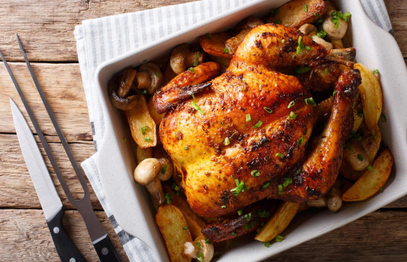 6. Buy a whole chicken 32. Think about portion sizes, 31. Keep the peel, 30. Make the most of citrus fruit, 29. Choose salad leaves wisely, 28. Don't toss those broccoli stems, 27. Use leftover tomatoes to make pesto, 26. Swap plastic for paper, 25. Organize the pantry, 24. Buy less than perfect, 23. Transform leftover rice into arancini, 22. Eat root to leaf, 21. Use leftover bread to create panzanella, 20. Store nuts properly, 19. Use leftover pasta in a family-friendly bake, 18. Don't ditch the loaf, 17. Try preserving and pickling, 16. Get composting, 15. Stock up on cans, 14. Extend the life of cheese, 13. Store smartly, 12. Love your freezer, 11. Never throw out bananas, 10. Preserve your herbs, 9. Stretch the weekend roast, 8. Buy loose fruit and vegetables, 7. Never throw away leftover mashed potatoes, 6. Buy a whole chicken, 5. Get menu planning, 4. Shop local, shop seasonal, 3. Get into batch cooking, 2. Check the refrigerator