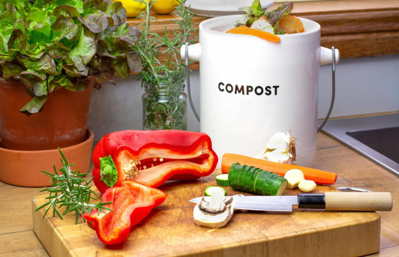 16. Get composting 32. Think about portion sizes, 31. Keep the peel, 30. Make the most of citrus fruit, 29. Choose salad leaves wisely, 28. Don't toss those broccoli stems, 27. Use leftover tomatoes to make pesto, 26. Swap plastic for paper, 25. Organize the pantry, 24. Buy less than perfect, 23. Transform leftover rice into arancini, 22. Eat root to leaf, 21. Use leftover bread to create panzanella, 20. Store nuts properly, 19. Use leftover pasta in a family-friendly bake, 18. Don't ditch the loaf, 17. Try preserving and pickling, 16. Get composting, 15. Stock up on cans, 14. Extend the life of cheese, 13. Store smartly, 12. Love your freezer, 11. Never throw out bananas, 10. Preserve your herbs, 9. Stretch the weekend roast, 8. Buy loose fruit and vegetables, 7. Never throw away leftover mashed potatoes, 6. Buy a whole chicken, 5. Get menu planning, 4. Shop local, shop seasonal, 3. Get into batch cooking, 2. Check the refrigerator