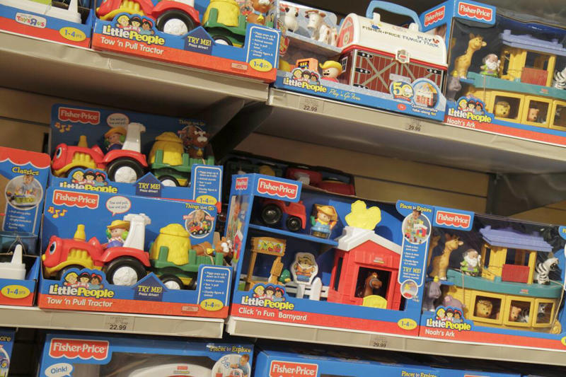 Little People Barbie Dolls, Stretch Armstrong, G.I. Joe, Star Wars Action Figures, Etch A Sketch, Rubik's Cube, Chatty Cathy, Speak & Spell, Easy-Bake Oven, Big Wheel, Rock 'Em Sock 'Em Robots, View-Master, Hungry Hungry Hippos, Hot Wheels, Lite-Brite, Pet Rock, Super Ball, Mastermind, Spirograph, Silly Putty, Magic 8-Ball, Game of Life, Clackers, Mouse Trap, Little People