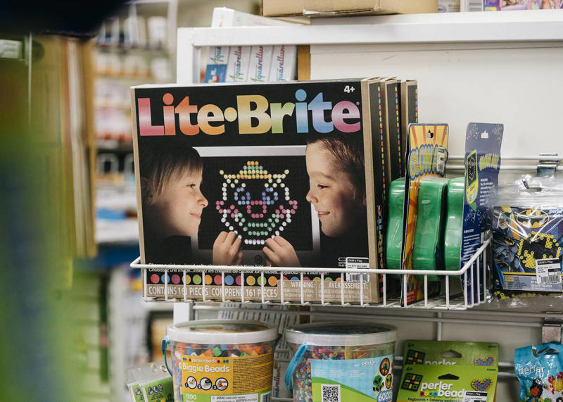 Lite-Brite Barbie Dolls, Stretch Armstrong, G.I. Joe, Star Wars Action Figures, Etch A Sketch, Rubik's Cube, Chatty Cathy, Speak & Spell, Easy-Bake Oven, Big Wheel, Rock 'Em Sock 'Em Robots, View-Master, Hungry Hungry Hippos, Hot Wheels, Lite-Brite, Pet Rock, Super Ball, Mastermind, Spirograph, Silly Putty, Magic 8-Ball, Game of Life, Clackers, Mouse Trap, Little People