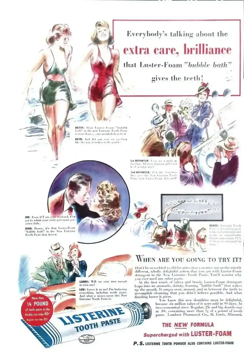1. Colgate Shaving Stick (1914), 2. Cracker Jack Baseball Cards (1915), 3. U.S. Navy (1915), 4. Montgomery Ward &amp; Co. (1916), 5. Interwoven Socks (1920s), 6. Comet Rice (1921), 7. Jell-O (1924), 8. Oreo (1924), 9. Mystikum Parfum (1925), 10. Roosevelt Five-Passenger Sedan (1929), 11. Ivory Soap (1931), 12. Buick (1933), 13. Kenwood Mills (1939), 14. Gary Cooper in ‘Beau Geste’ (1939), 15. Listerine Toothpaste (1939)