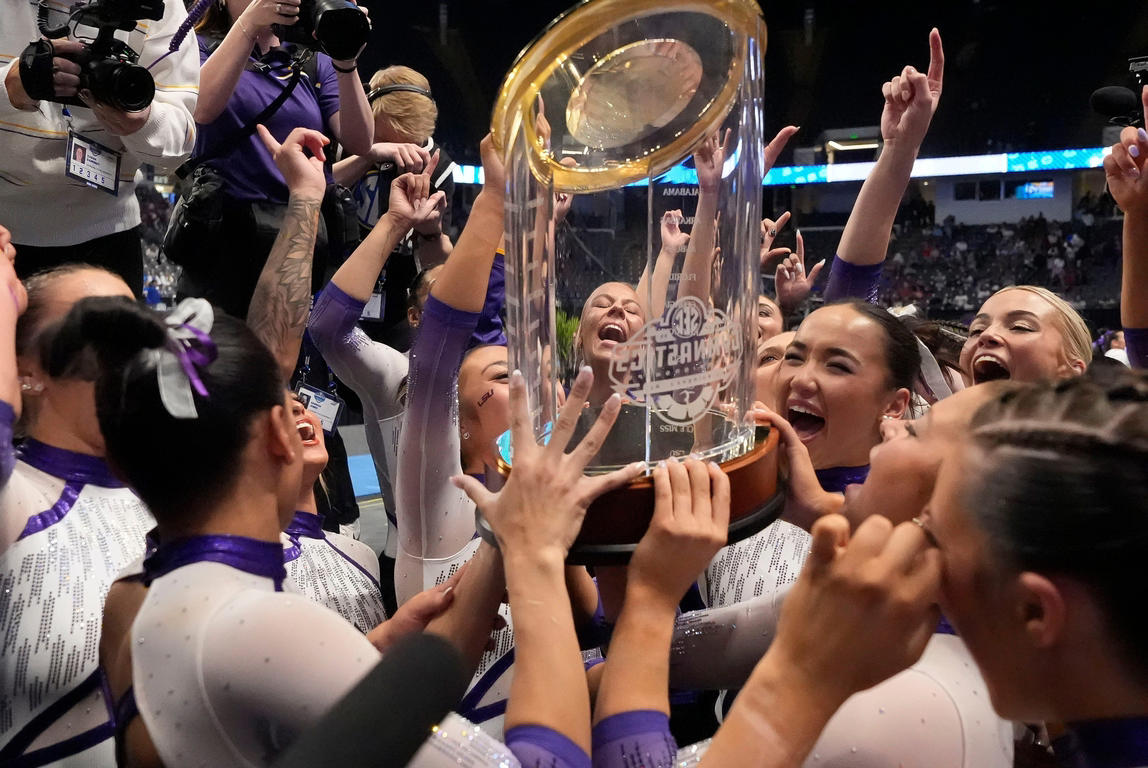 LSU gymnastics repeat as 2025 SEC champs — See photos