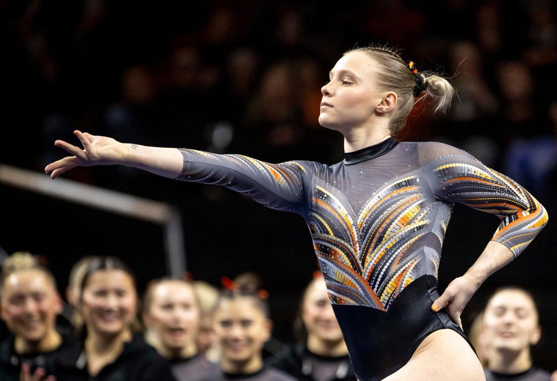 Fiery photos from NCAA gymnastics conference championships this week