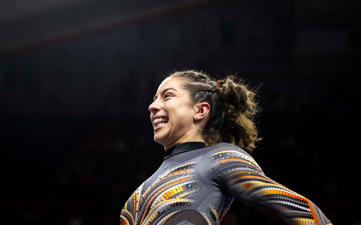 Fiery photos from NCAA gymnastics conference championships this week