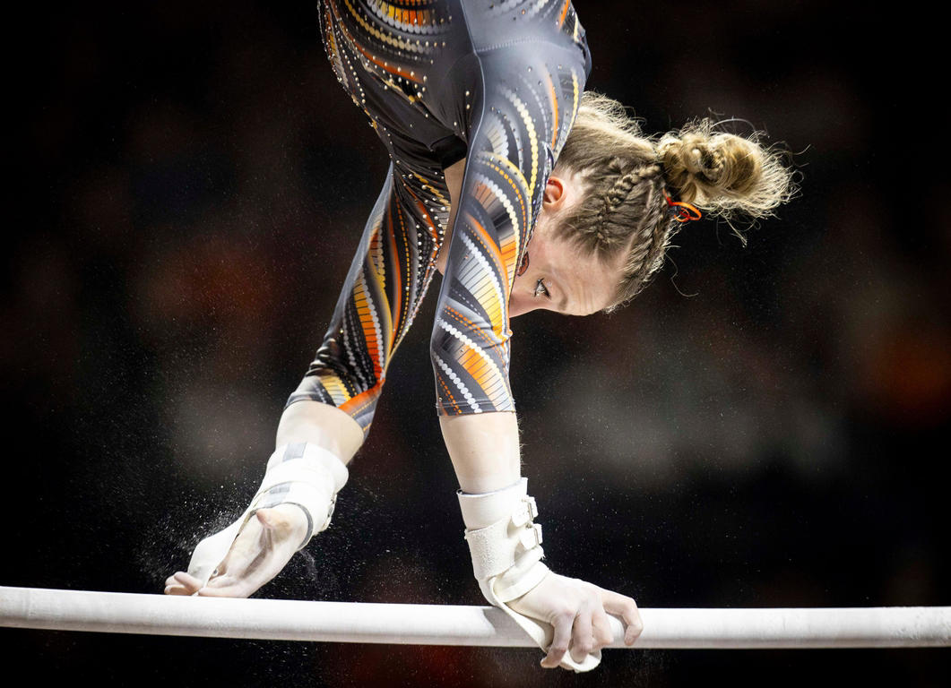 Fiery photos from NCAA gymnastics conference championships this week