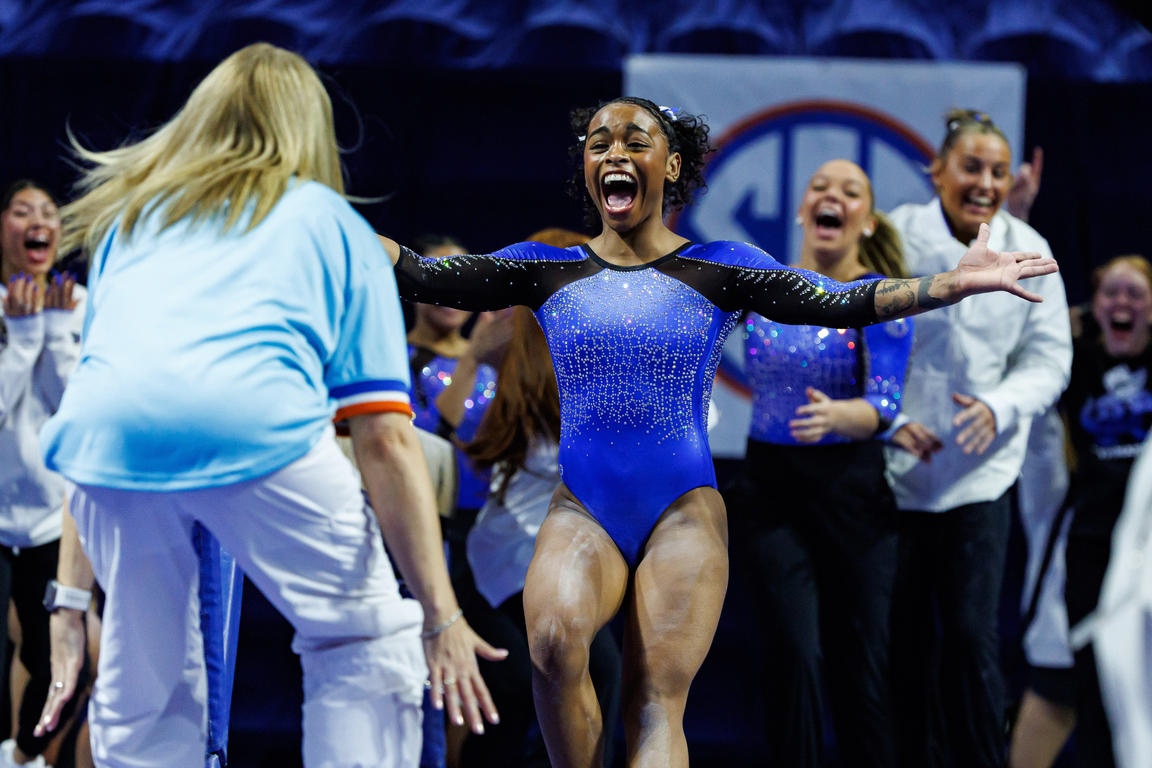 Fiery photos from NCAA gymnastics conference championships this week