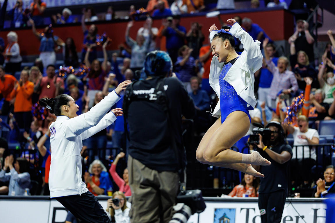 Fiery photos from NCAA gymnastics conference championships this week