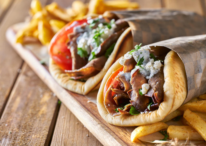 Gyros Fish and chips, Pasta carbonara, Churrasco, Spring rolls, Shakshouka, Tandoori chicken
