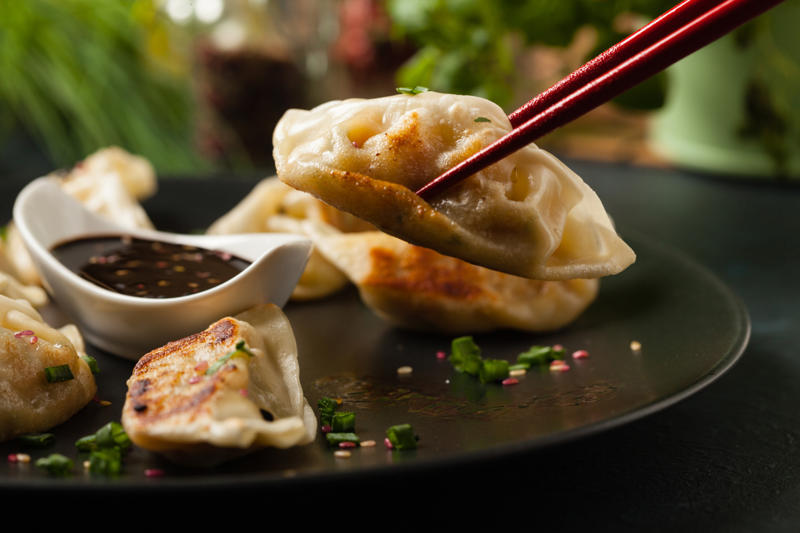 Gyoza Fish and chips, Pasta carbonara, Churrasco, Spring rolls, Shakshouka, Tandoori chicken