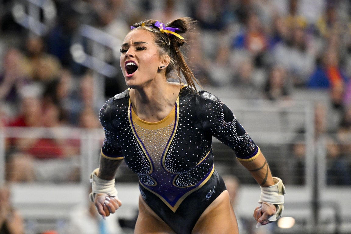Stunning photography highlights Livvy Dunne, Jordan Biles, other top collegiate gymnasts