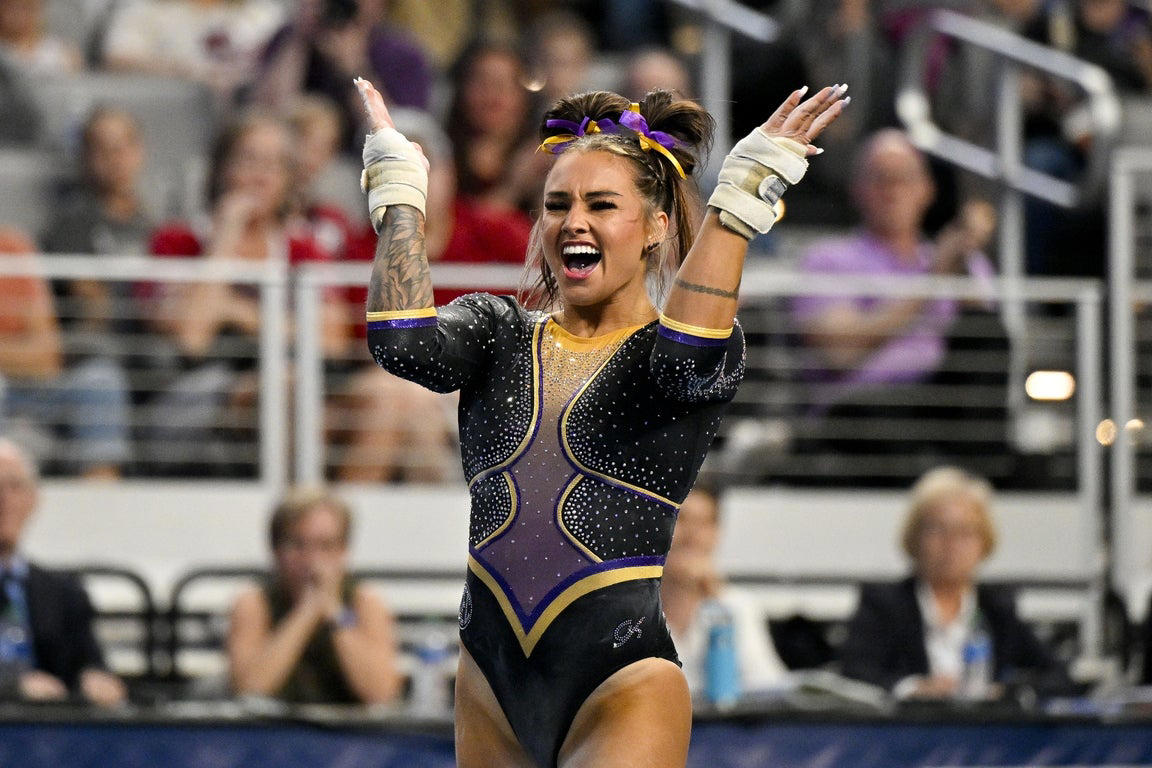 Stunning photography highlights Livvy Dunne, Jordan Biles, other top collegiate gymnasts