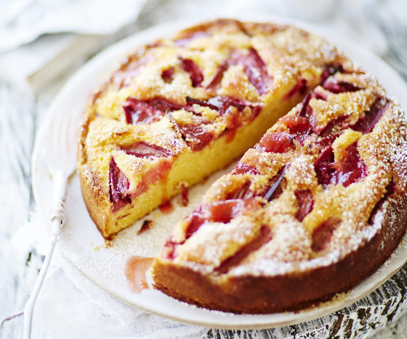 Rhubarb ripple cheesecake , Apple and rhubarb crumble , Rhubarb and strawberry sponge puddings , Pear & rhubarb pie , Deep dish apple and rhubarb pie , Crumpets with rhubarb compote , Rhubarb chia lattice tart , Rhubarb and raspberry crostata , Rhubarb and walnut tart , Rhubarb custard tea cake , Rhubarb cake with crumble topping , Vanilla stewed rhubarb on quinoa porridge , Caramelised apple and rhubarb pie , Upside down rhubarb ginger and hazelnut cake , Creamed rice with rhubarb and raspberries , Creamy polenta porridge with roasted rhubarb & sweet dukkah , Roasted rhubarb and balsamic popsicles , Caramel pavlova with rhubarb , Rhubarb and raspberry jam , Butterscotch teacakes with roasted rhubarb , Rustic rhubarb and berry pie , Rhubarb and winter fruit crumble , Rhubarb and strawberry jam , Rhubarb and almond jalousie , Rhubarb, pear and pomegranate custard tea cakes , Brandy snap and rhubarb stacks , Vanilla and rhubarb slice , Rhubarb souffle , Spelt crepes with rhubarb in rose syrup , White chocolate and rhubarb brioche pudding , Rhubarb crumble ice-cream , Strawberry and rhubarb muffins , Rhubarb bread with vanilla bean butter , Rhubarb pies with meringue topping , Rhubarb and vanilla crumble cake , Rhubarb chia muesli loaf
