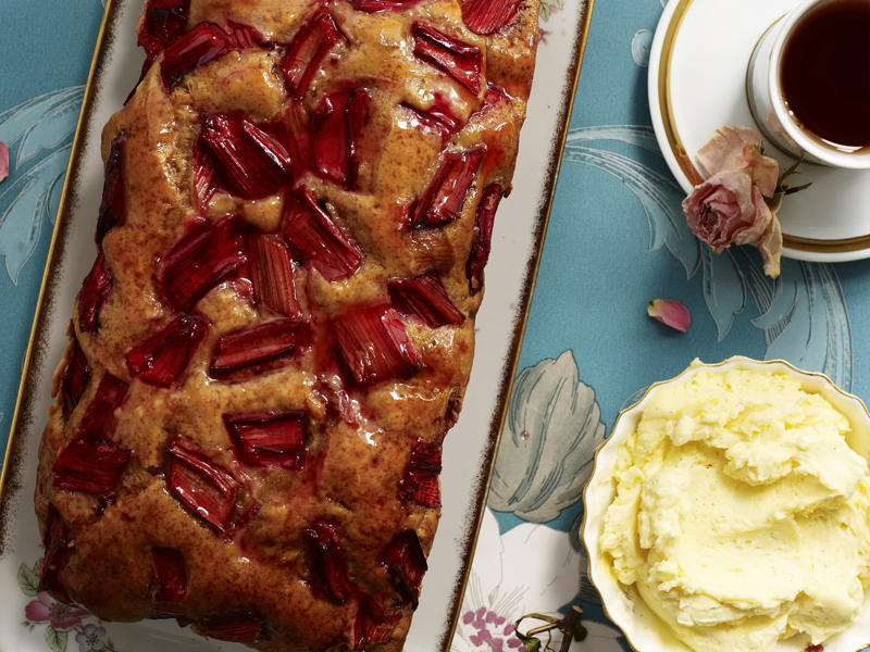 Rhubarb ripple cheesecake , Apple and rhubarb crumble , Rhubarb and strawberry sponge puddings , Pear & rhubarb pie , Deep dish apple and rhubarb pie , Crumpets with rhubarb compote , Rhubarb chia lattice tart , Rhubarb and raspberry crostata , Rhubarb and walnut tart , Rhubarb custard tea cake , Rhubarb cake with crumble topping , Vanilla stewed rhubarb on quinoa porridge , Caramelised apple and rhubarb pie , Upside down rhubarb ginger and hazelnut cake , Creamed rice with rhubarb and raspberries , Creamy polenta porridge with roasted rhubarb & sweet dukkah , Roasted rhubarb and balsamic popsicles , Caramel pavlova with rhubarb , Rhubarb and raspberry jam , Butterscotch teacakes with roasted rhubarb , Rustic rhubarb and berry pie , Rhubarb and winter fruit crumble , Rhubarb and strawberry jam , Rhubarb and almond jalousie , Rhubarb, pear and pomegranate custard tea cakes , Brandy snap and rhubarb stacks , Vanilla and rhubarb slice , Rhubarb souffle , Spelt crepes with rhubarb in rose syrup , White chocolate and rhubarb brioche pudding , Rhubarb crumble ice-cream , Strawberry and rhubarb muffins , Rhubarb bread with vanilla bean butter , Rhubarb pies with meringue topping , Rhubarb and vanilla crumble cake , Rhubarb chia muesli loaf