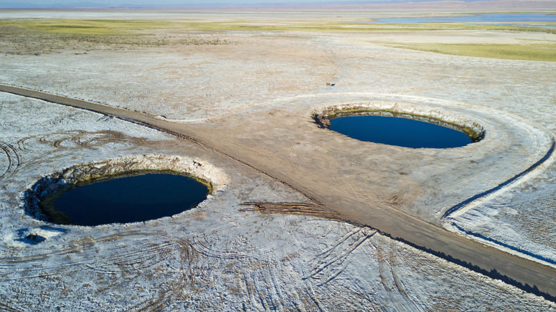 Ruskeala (Russia), Darvaza gas crater (Turkmenistan), Zhangye Danxia (China), Dark Hedges (Northern Ireland), Fly Geyser (United States), Blue Pond (Japan), Tunnel of Love (Ukraine), Las Médulas (Spain), Ojos del Salar (Chile), Hamilton Pool (United States), To Sua Ocean Trench (Samoa), Bryce Canyon (United States), Pamukkale (Turkey)