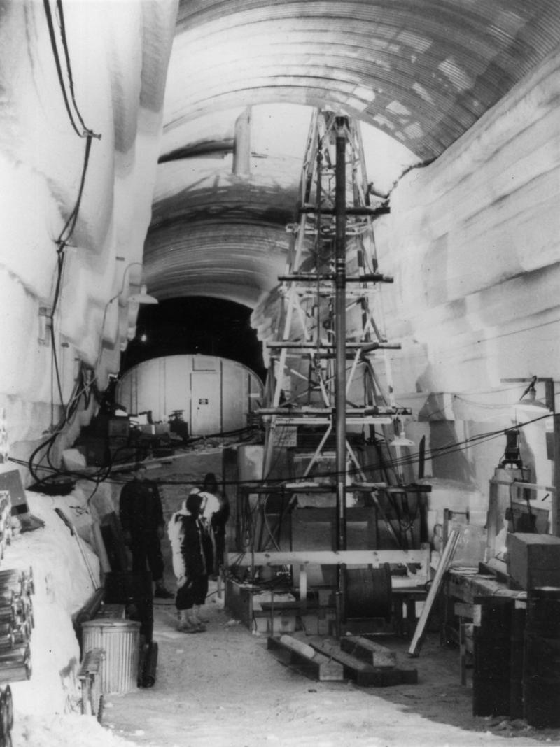Network of tunnels Monitoring trip, Defense of Greenland agreement, Radar used to measure distance, Conventional radar, Uninhabited Aerial Vehicle Synthetic Aperture Radar, Layout designs, Mapping the ice, Network of tunnels, Testing site, Buried under snow, Ice will melt, Released waste, Greenland owned by Denmark, Trump wants to buy Greenland