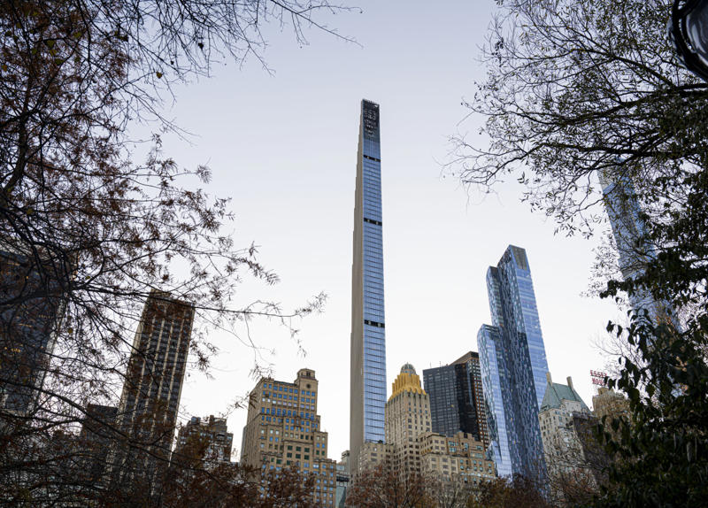 30. Two Prudential Plaza, 28. 35 Hudson Yards, 26. One57, 24. US Bank Tower, 22. The Spiral, 20. New York Times Tower, 18. 53 West 53, 16. 3 World Trade Center, 14. Comcast Technology Center, 12. Aon Center, 10. Bank of America Tower, 8. 30 Hudson Yards, 6. 432 Park Avenue, 4. 111 West 57th Street, 2. Central Park Tower