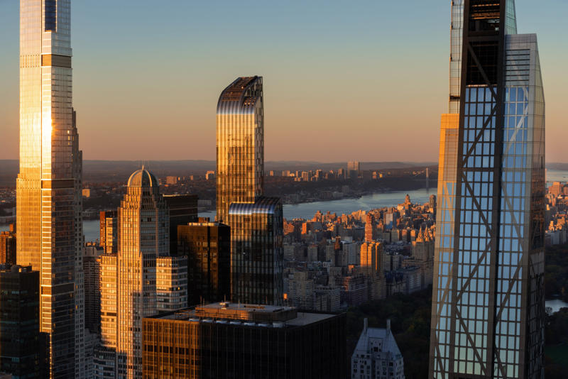 30. Two Prudential Plaza, 28. 35 Hudson Yards, 26. One57, 24. US Bank Tower, 22. The Spiral, 20. New York Times Tower, 18. 53 West 53, 16. 3 World Trade Center, 14. Comcast Technology Center, 12. Aon Center, 10. Bank of America Tower, 8. 30 Hudson Yards, 6. 432 Park Avenue, 4. 111 West 57th Street, 2. Central Park Tower