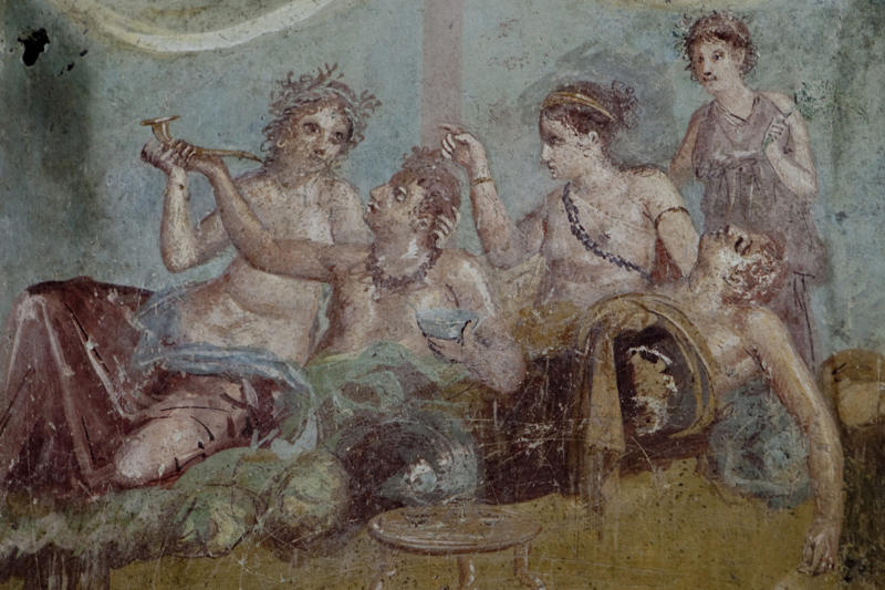 Roman dinner parties, Power and politics, Bring on the wine!, Wine cups, Popular dishes, Exotic foods, Entertainment, There was no such thing as a vomitorium, Religious affair, Saturnalia, Bacchanalia, Caligula’s party barges